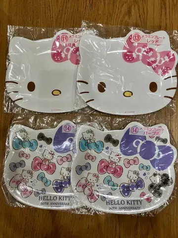 헬로키티 50주년 산리오 당첨 복권 멜라민 플레이트 4장 세트