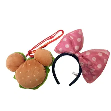 인기 디즈니 머리띠 미키형 햄버거 백 세트 묶음 판매