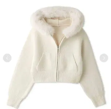 스나이델 퍼 니트 후디 아이보리