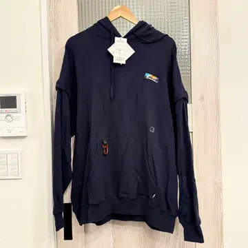 미사용 새상품 마나스태쉬 코튼헴프 풀오버 후드티 XL 네이비