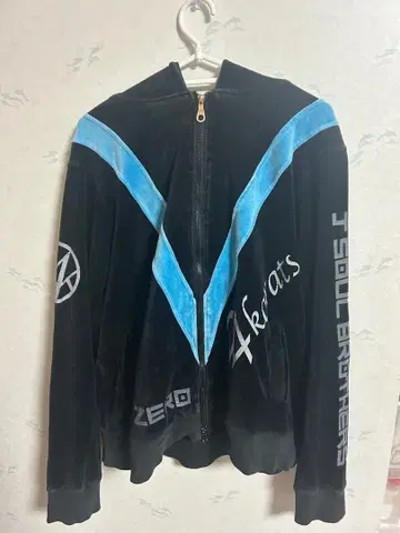 플리스 자켓 & 팬츠 세트 블랙/파랑