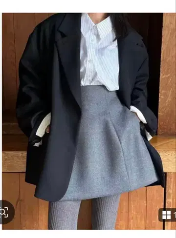 CLANE 그레이 미니 스커트 백 지퍼 0 사이즈