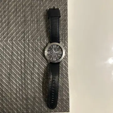 FOSSIL 크로노그래프 블랙 가죽 시계