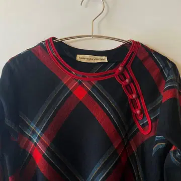 vintage 디자인 롱 원피스 타탄 체크 80s 90s