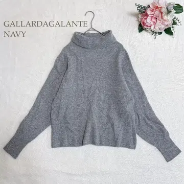 개럴개런트 네이비 울 혼방 하이넥 리브 니트 그레이 F 일본제