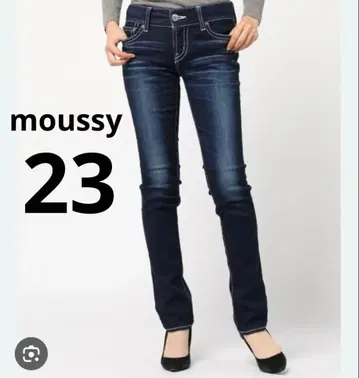 moussy 파우더 스키니 데님 화이트 스티치 사이즈 23 새상품급