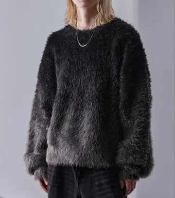 LOOSE 플러시 샤기 니트 / 그라데이션 ( 그라데이션 블랙 )