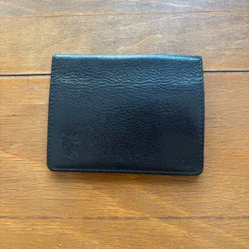 IL BISONTE 천연 가죽 카드 케이스 블랙