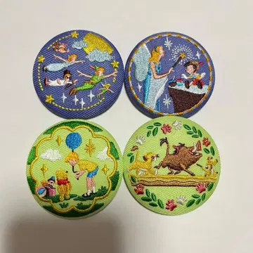 디즈니 자수 캔뱃지 4개 세트