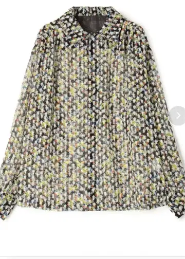 새상품급 souleiado 레이온 폴리에스테르 프린트 시스루 블라우스