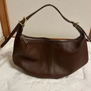 Scrap Book 브라운 가죽 숄더백