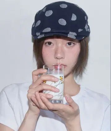 FANCY CLUB 엔젤 도트 헌팅캡 네이비