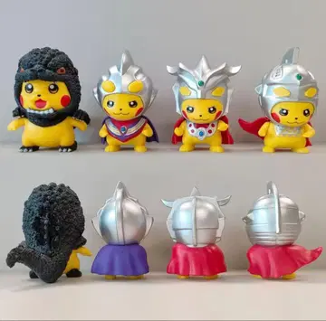 [미개봉 새상품] 피카츄 x 고질라 피카츄 x 울트라맨 4점 세트 포켓몬