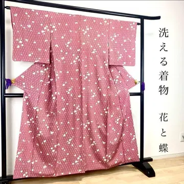 ZY-719 워셔블 기모노 코몬 꽃 나비 화학 섬유 이중 기모노 고급