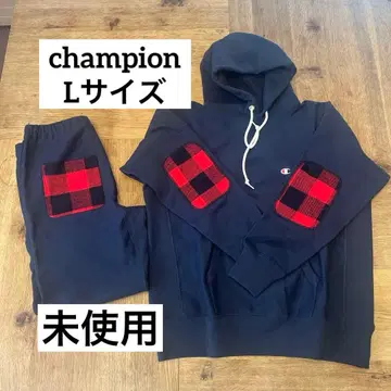 챔피온 맨투맨 셋업 L 후드티 스웨트 팬츠 네이비