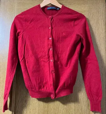 랄프 로렌 레드 가디건 여성용 긴팔