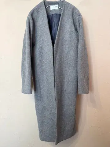 BEAUTY & YOUTH 노카라 코트 롱 코트 그레이 코트