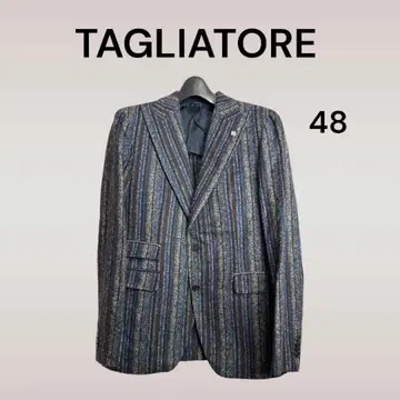TAGLIATORE 알파카 혼방 스트라이프 자켓 미사용급