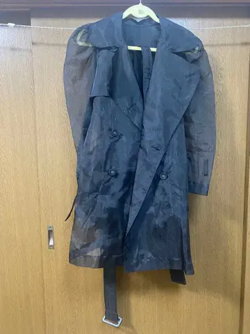 lilLilly 시스루 블랙 트렌치코트