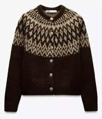 ZARA 자카드 니트 자켓