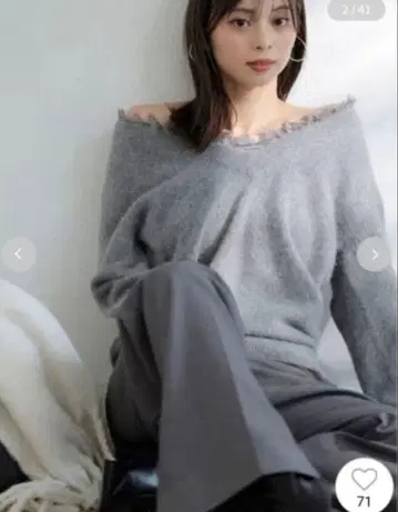 25AW 신상 택 포함 새상품 SNIDEL 폭스 카라 레이스 풀오버