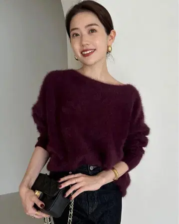 anuans 라쿤 폭스 보트넥 니트 풀오버