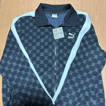 PUMA 남성용 패턴 저지 L 사이즈 블랙/화이트