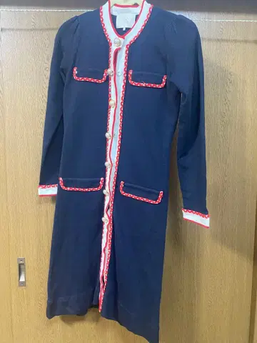 Chicly 네이비 긴팔 니트 원피스