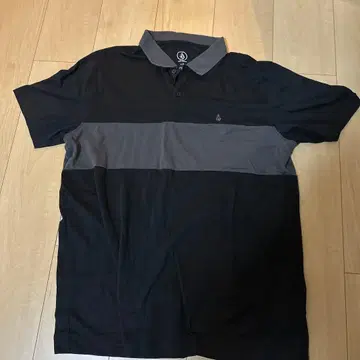 VOLCOM 피케 셔츠 L 블랙/그레이 볼컴 서핑