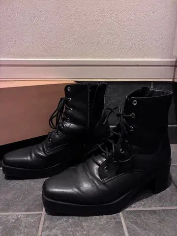 힐 부츠 블랙 사이즈 약 27cm 합성 피혁