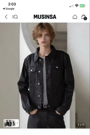 DECOROSO 데님 트러커 자켓 코팅 자켓