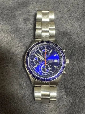 SEIKO 파랑 크로노그래프 손목시계