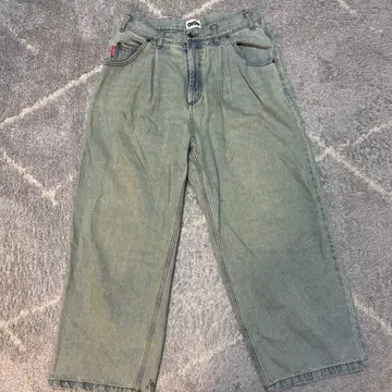 와이드 레그 데님 라이트 블루