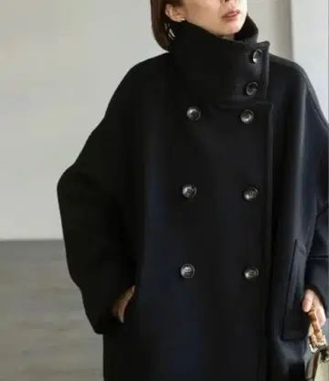 noble 스탠드 카라 오버코트
