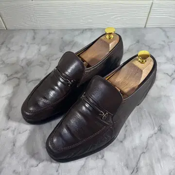 SPARTACUS 다크 브라운 가죽 로퍼 25cm 상당