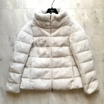 미사용급 현행 헤르노 에코퍼 숏 다운 자켓 40 화이트