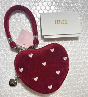 [ FEILER ] 러브러리 하트형 파우치 다크 레드 빨간색
