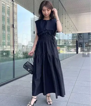 fit more RIE 콜라보! 사이드 리본 자카드 개더 스커트