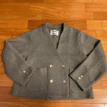 CYAN TOKYO 니트 라이크 와플 올 레이스 블루종 그레이