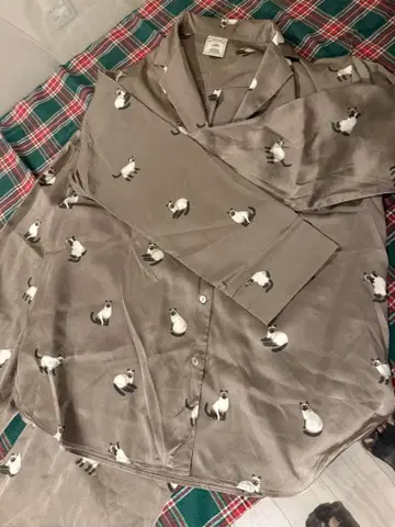 젤라피케 고양이 프린트 룸웨어 세트 F 사이즈