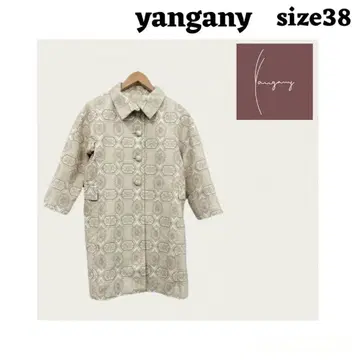 yangany 기하학 패턴 스텐카라 코트 size38 미디엄 코트