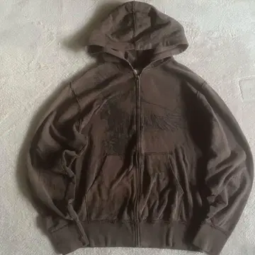 브라운 집업 후디 후드티 올빼미