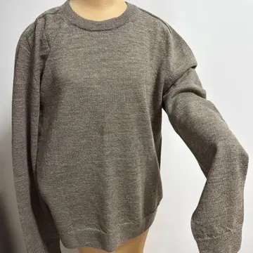 엘보 배치 그레이 긴팔 니트 스웨터 사이즈 10