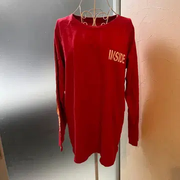 [레어] DEAD INSIDE 백 프린트 롱 T셔츠 레드