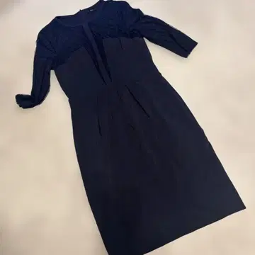 BOSS 다크 네이비 레이스 7부 소매 원피스 42 유치원 입원 입학