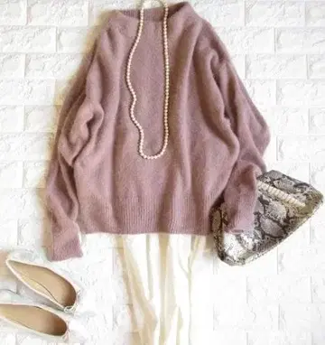 유나이티드 애로우즈 green label relaxing 기모 니트 핑크