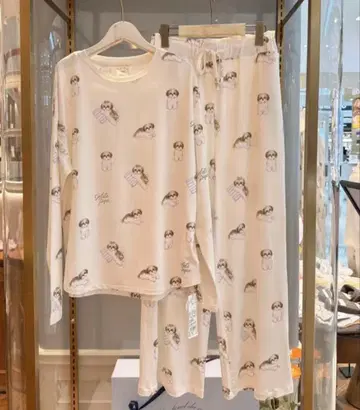 [ 상하의 세트 ] 젤라피케 젤라또피케 시츄 패턴 룸웨어 화이트