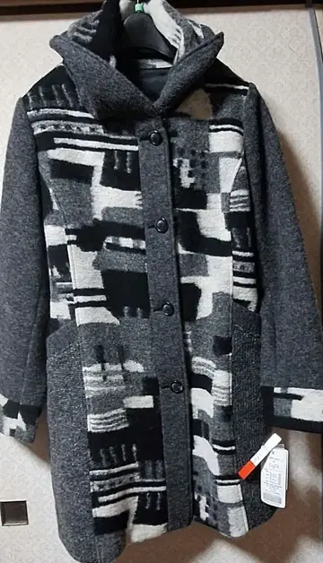 이탈리아 실 사용 울 코트 택 포함 미착용 18590엔