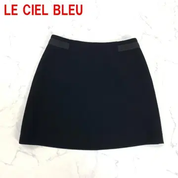 A6079 르쉘 블루 미디 스커트 안감 있음 미니 스커트 블랙 38