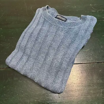 90s 랜즈 엔드 USA 인디고 코튼 니트